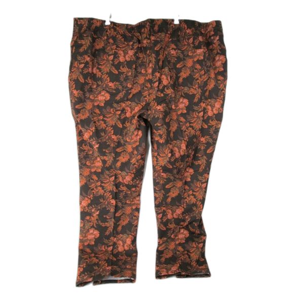 Isaac Mizrahi Live Leggings 30W Brown/Orange Cotton Rayon Blend Pocket (B17-184) - Picture 1 of 9